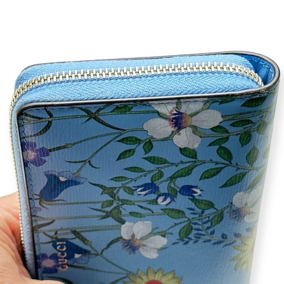Gucci Nymphae Limited Edition Azure Shanghai Blue Zip Around Wallet NEW - Picture 3 of 8